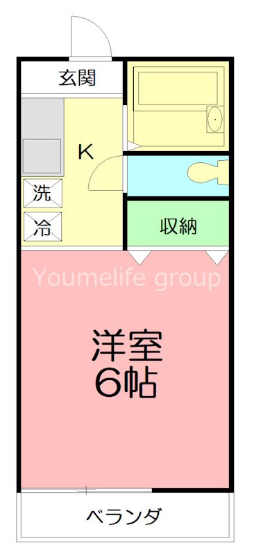 サニーコート 101号室 間取り