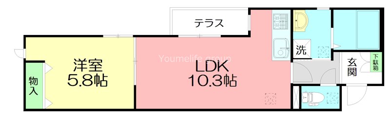 ル・ペシェ 101号室 間取り