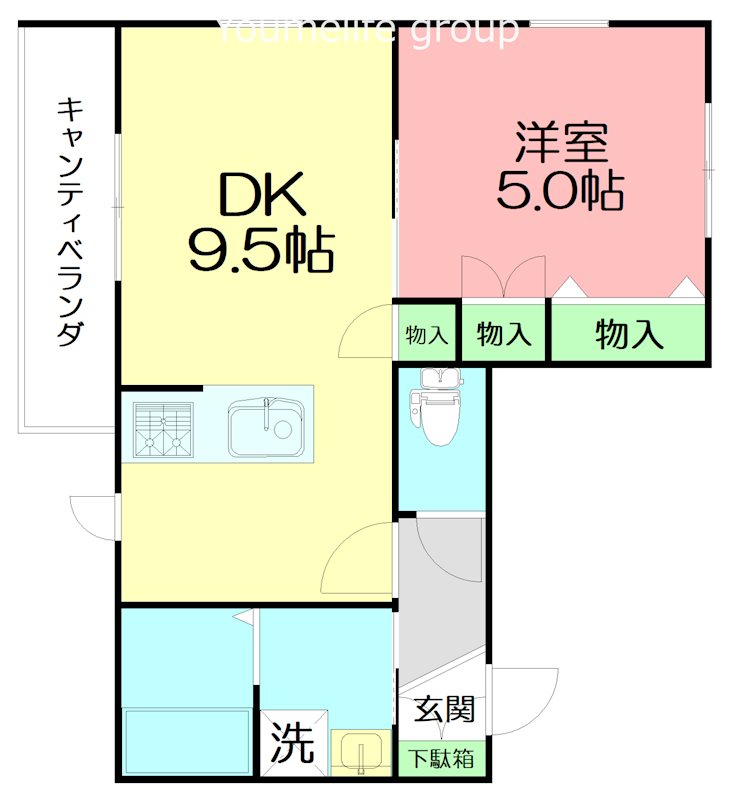 鵠沼海岸グリーンハウス 202号室 間取り