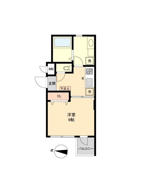 シャトーライフ平塚Ⅱ 404号室 間取り