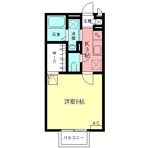 シティーパル楓 103号室 間取り