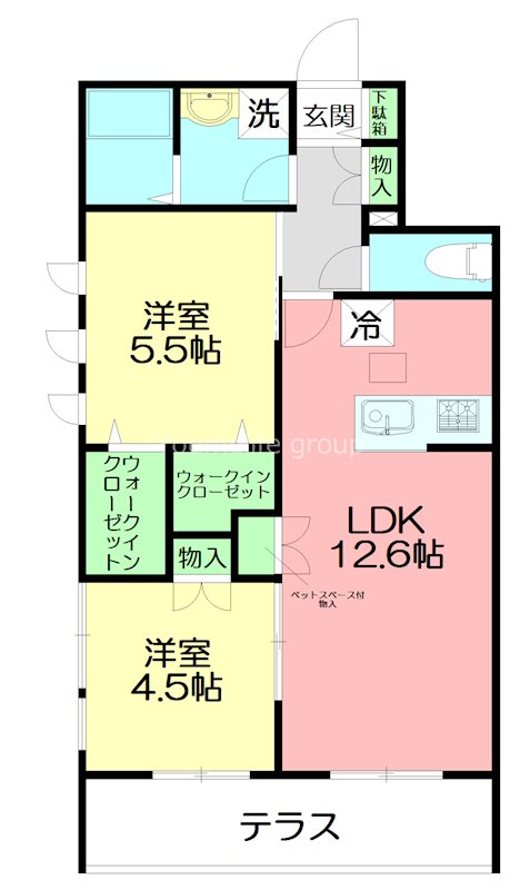 湘南クレスト 102号室 間取り