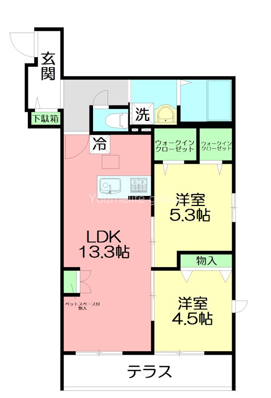 湘南クレスト 103号室 間取り