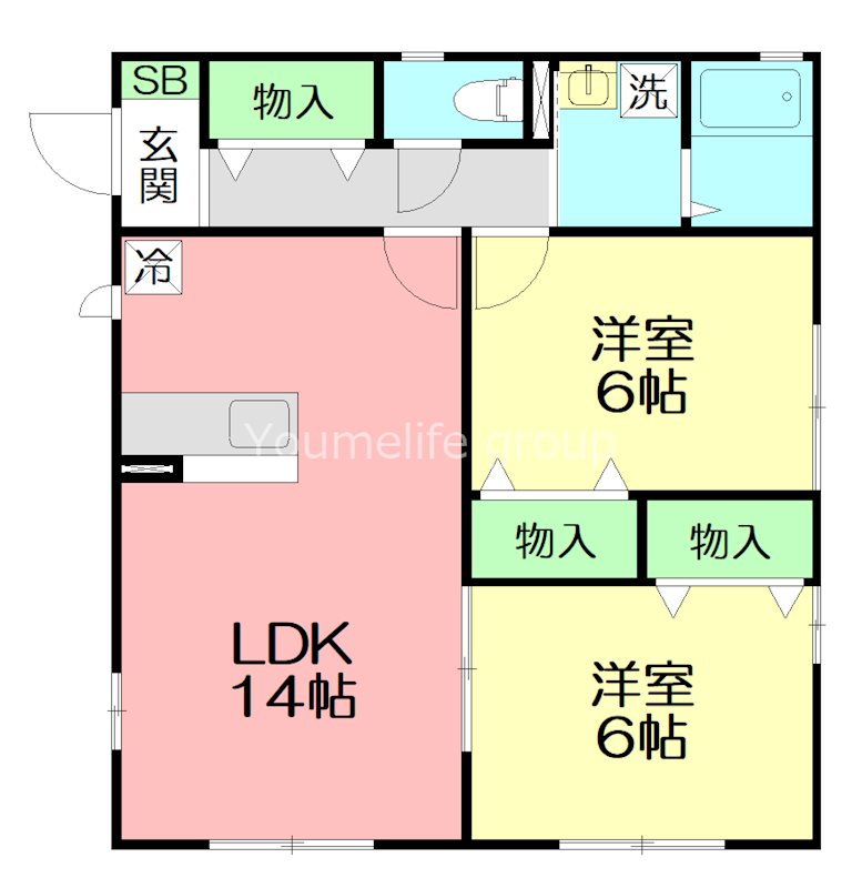 コゥジィーコートⅡ 201号室 間取り