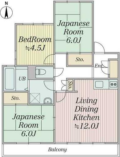 Kフラット 101号室 間取り