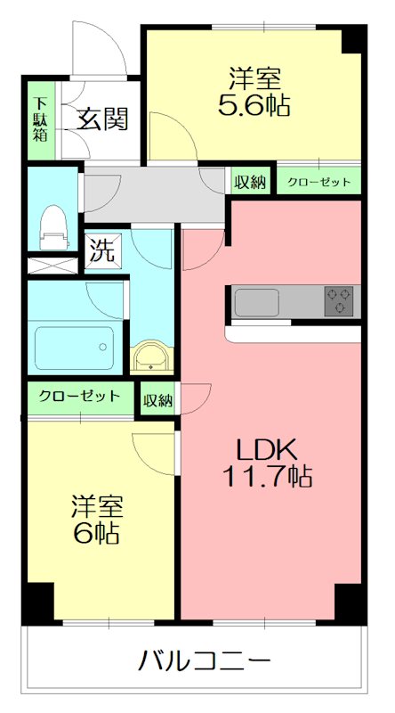リーカル小田原 602号室 間取り