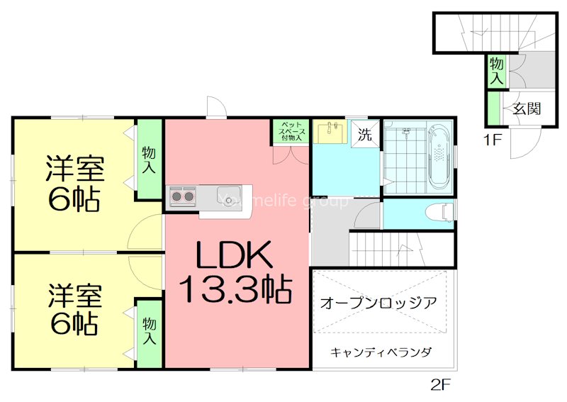 レイナニ 201号室 間取り