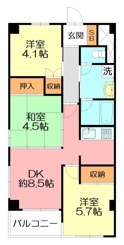 マイタウン海岸通り 203号室 間取り