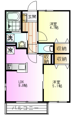 メゾンヴェルジェ 101号室 間取り