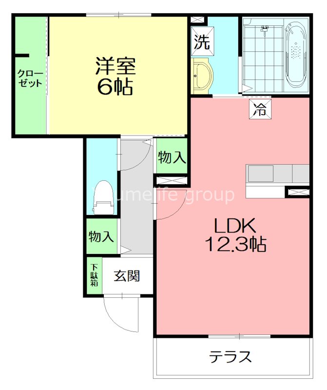 ソレイユ鴨宮 105号室 間取り