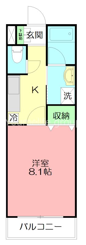 クィンヒルコート 103号室 間取り