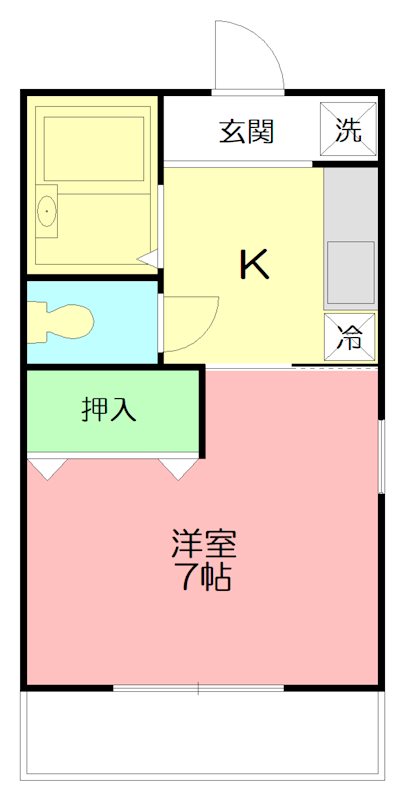 メルベーユ 101号室 間取り