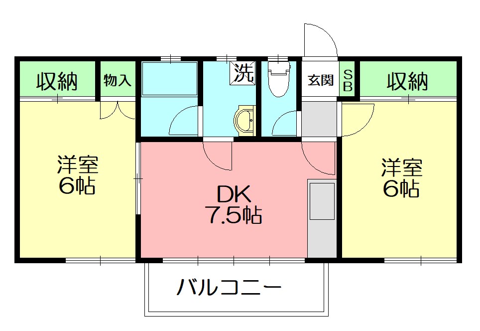 ホワイトハウスC 102号室 間取り