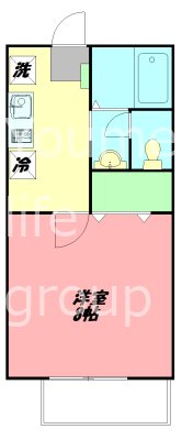 レインボーコート 202号室 間取り