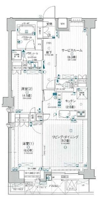 パレステージ鵠沼 203号室 間取り