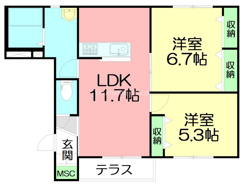 Forest Valley 102号室 間取り