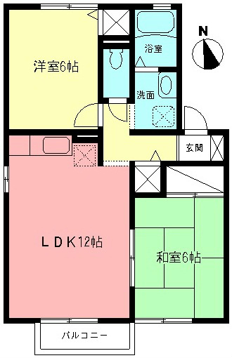 サニーハウスA 201号室 間取り
