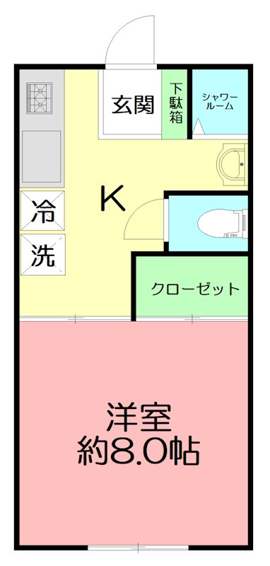 南矢名ＰＲＩＭＥＰＬＡＣＥ B-6号室 間取り