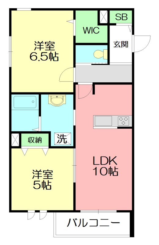 リヴァージュ湘南Ⅱ 202号室 間取り