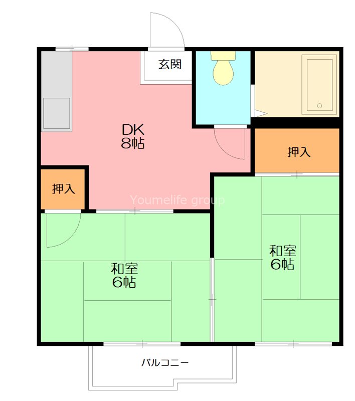 サカエコーポB棟 202号室 間取り