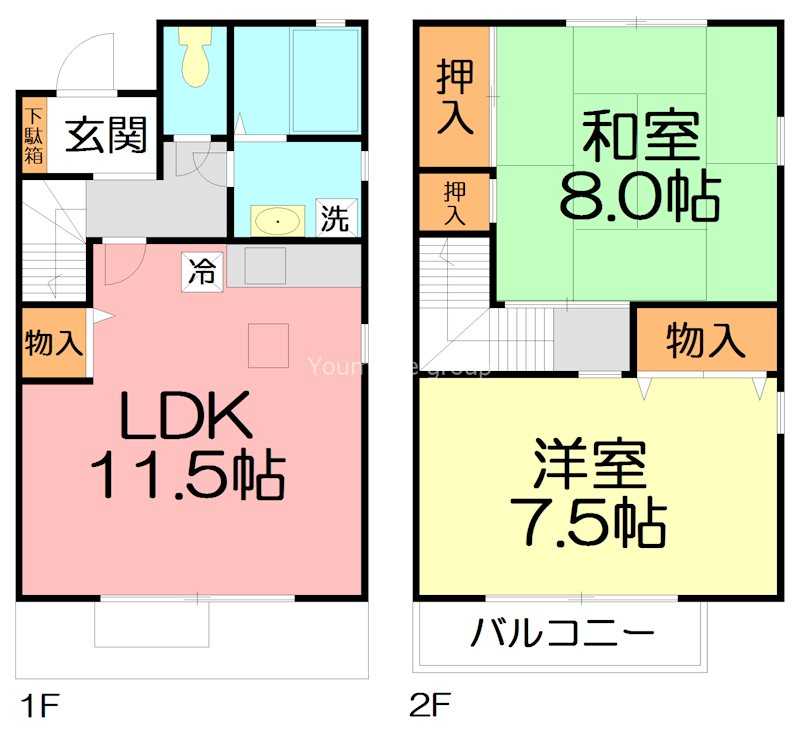 シャンブル 101号室 間取り