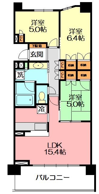パークアクシス大船 109号室 間取り