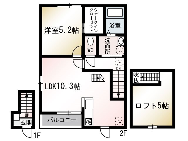 Vertu（ヴァーチュ） 201号室 間取り
