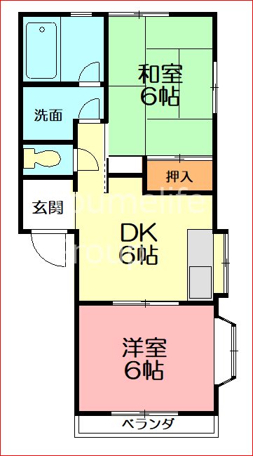 サザンハイツ 202号室 間取り