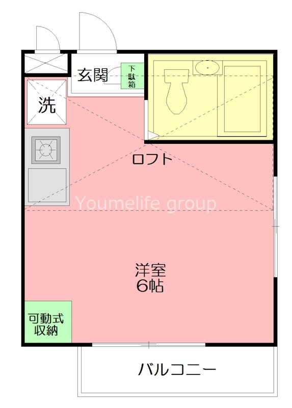 グロワール 201号室 間取り