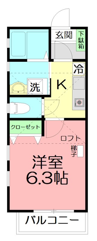 ヴァングルーブ湘南 201号室 間取り