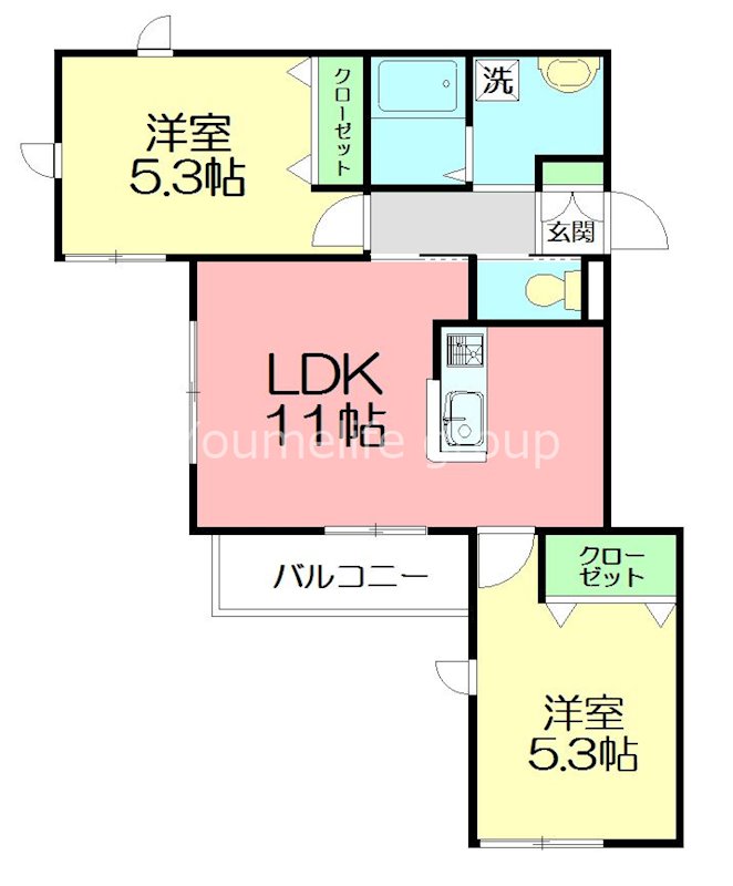 プルメリア 301号室 間取り