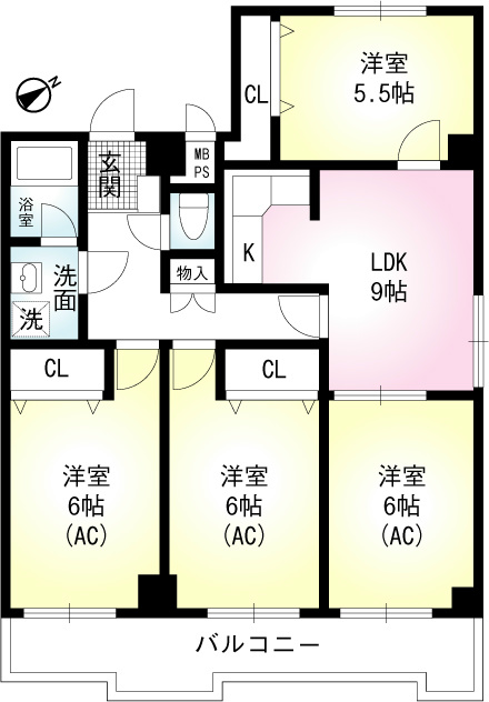 やませビル鵠沼 702号室 間取り
