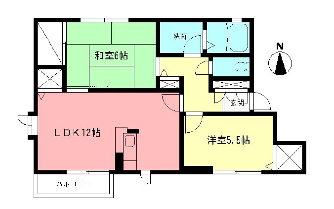 パークヒルズE 202号室 間取り