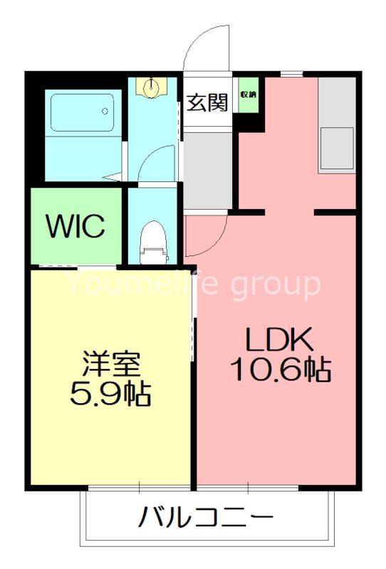 Belle  Fleuve 102号室 間取り