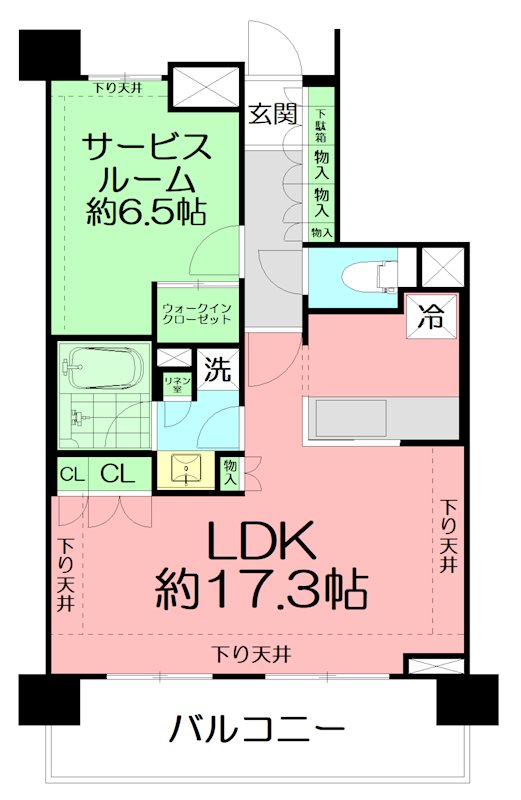 クリーディア茅ヶ崎 603号室 間取り