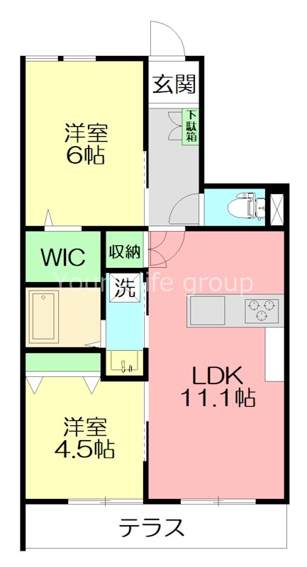 Clair 湘南 Est 102号室 間取り