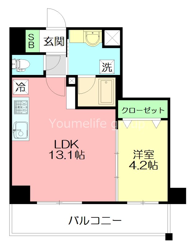 CASSIA藤沢本町 411号室 間取り