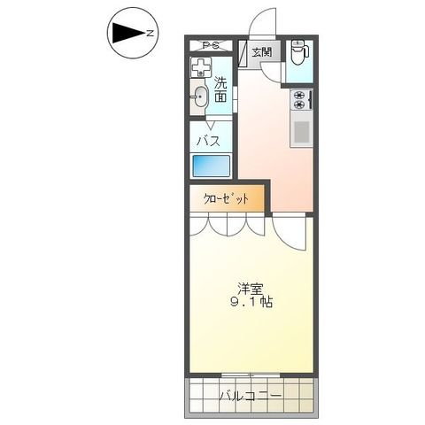 パラシオン平塚 0506号室 間取り