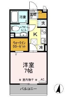 VerduraⅠ・Ⅱ 206号室 間取り