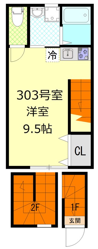 KAMAKU LIFE 303号室 間取り