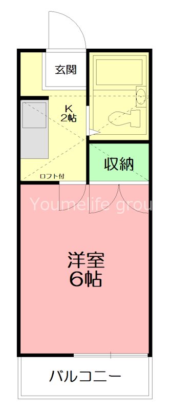 スプリングハウス 203号室 間取り