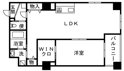 グラビス 402号室 間取り