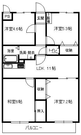 ヴェルブィル東海岸 302号室 間取り