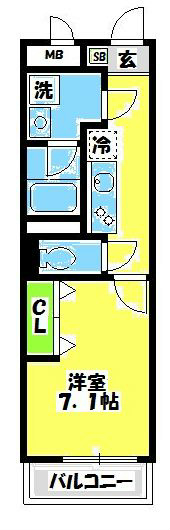 Bleu Gland湘南 302号室 間取り