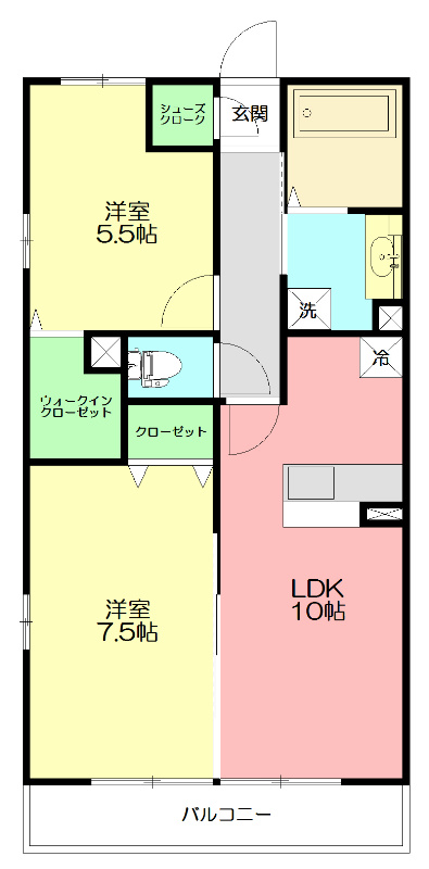 エスパシオ踊場 203号室 間取り