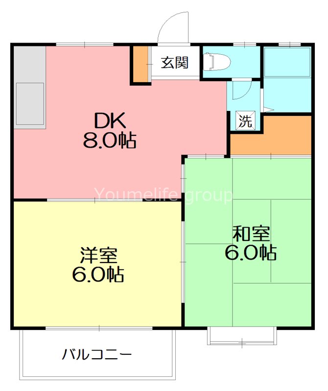 山栄グランドハイツ 102号室 間取り