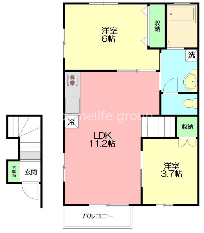 プリムローズB 205号室 間取り