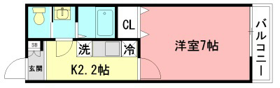 エクレール辻堂Ⅰ 104号室 間取り