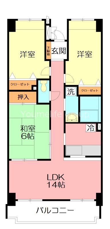 オルテンシア開成 208号室 間取り