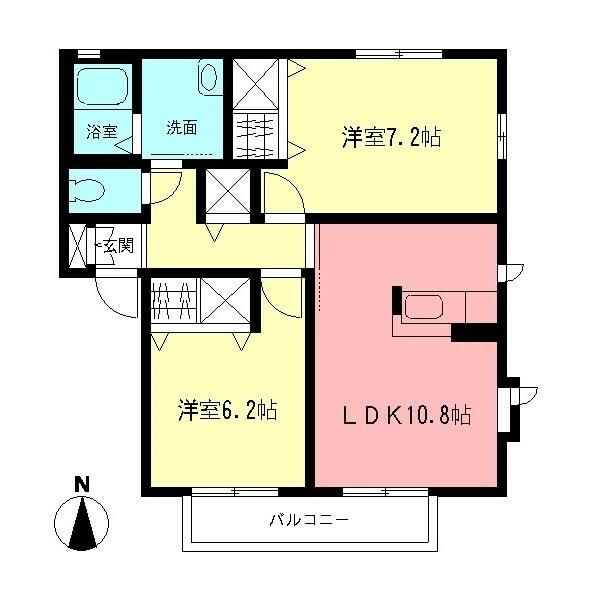 コーポ豊明B 102号室 間取り